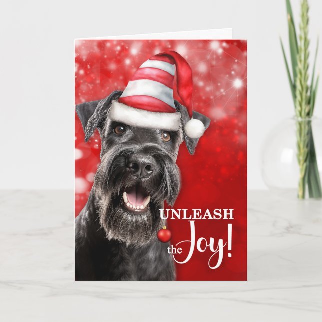 Schnauzer Dog Entleash die Freude Weihnachten (Vorderseite)