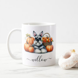 Schnauzer Dog Fall Tasse mit Personalisiertem Name