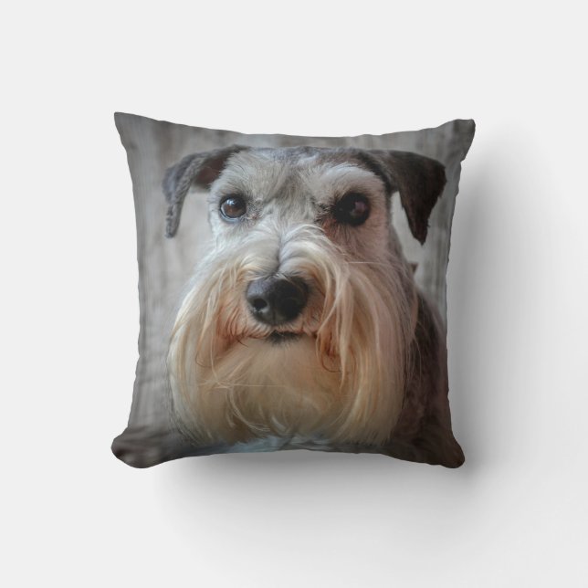 Schnauzer-Dog-Gesicht Kissen (Vorderseite)