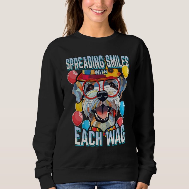 Schnauzer Dog Happy Pinscher Sweatshirt (Vorderseite)