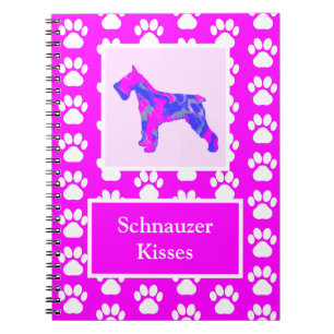 Schnauzer Dog Kisses Silhouette Niedlich P&B Notizblock
