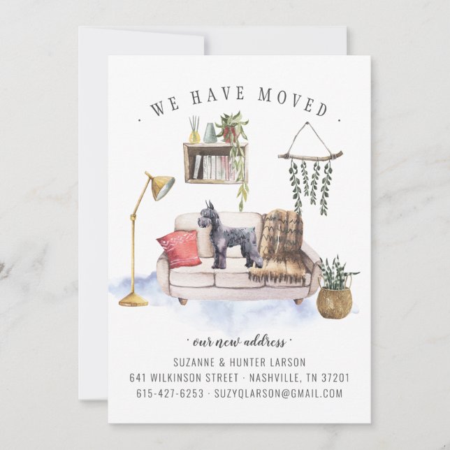 Schnauzer Dog Moving Ankündigung (Vorderseite)