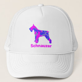 Schnauzer Dog Niedlich Pink & Blue Silhouette Truckerkappe