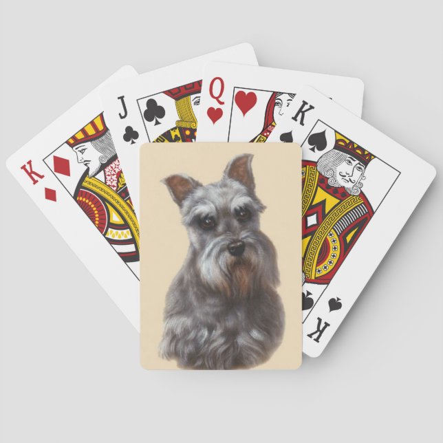 Schnauzer Dog Playing Cards Spielkarten (Rückseite)
