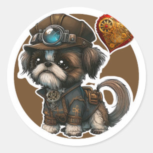 Schnauzer Dog Runder Aufkleber