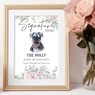 Schnauzer Dog Signature Drink Sign Poster