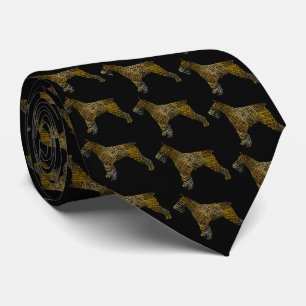 Schnauzer Dog Silhouette Halloween Black Neck Krawatte