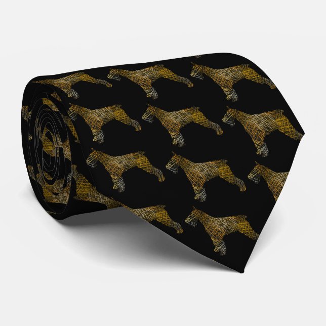 Schnauzer Dog Silhouette Halloween Black Neck Krawatte (Gerollt)