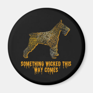 Schnauzer Dog Silhouette Spaß OrangeSchwarzes Hall Magnet