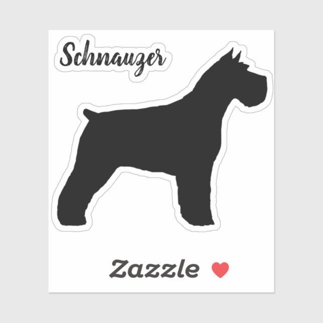 Schnauzer Dog Silhouette Vinyl Sticker (Blatt)