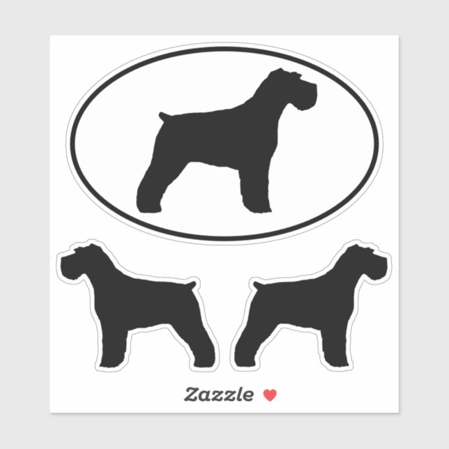 Schnauzer Dog Silhouetten Vinyl Sticker Set (Blatt)