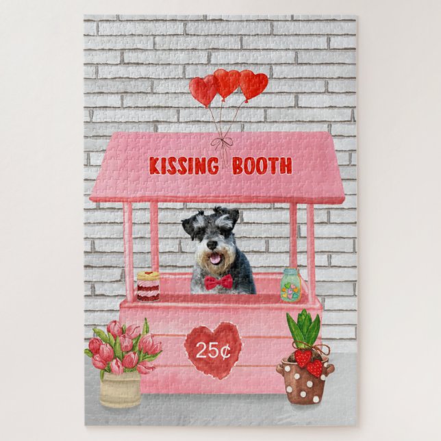 Schnauzer Dog Valentine's Day Kissing Booth (Vertikal)