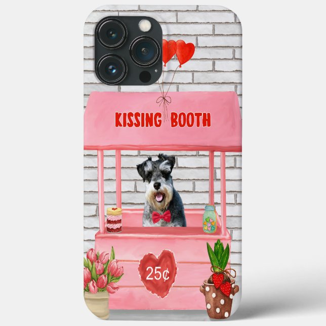 Schnauzer Dog Valentine's Day Kissing Booth Case-Mate iPhone Hülle (Rückseite)