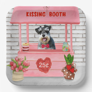 Schnauzer Dog Valentine's Day Kissing Booth Pappteller
