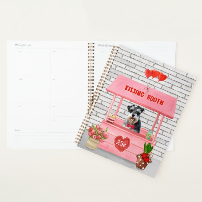 Schnauzer Dog Valentine's Day Kissing Booth Planer (Anzeige)