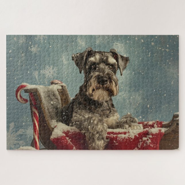 Schnauzer Dog Weihnachtsfest (Horizontal)