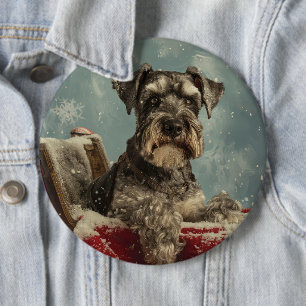 Schnauzer Dog Weihnachtsfest Button