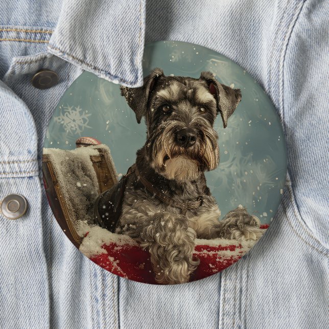 Schnauzer Dog Weihnachtsfest Button (Beispiel)