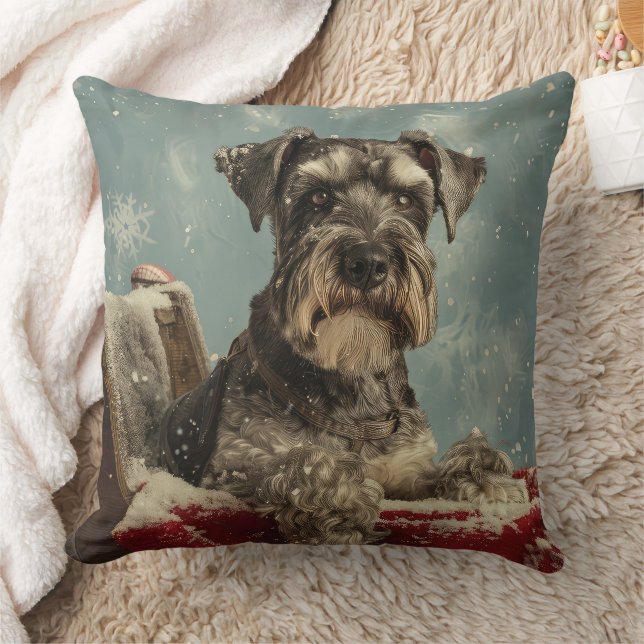 Schnauzer Dog Weihnachtsfest Kissen (Decke)