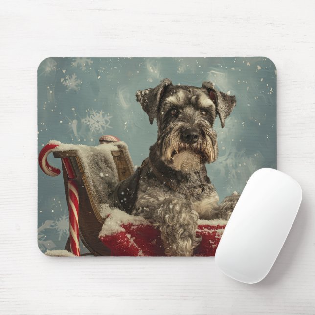 Schnauzer Dog Weihnachtsfest Mousepad (Mit Mouse)