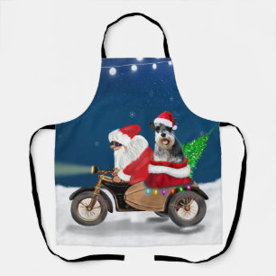 Schnauzer Dog Weihnachtsmann Claus Schürze