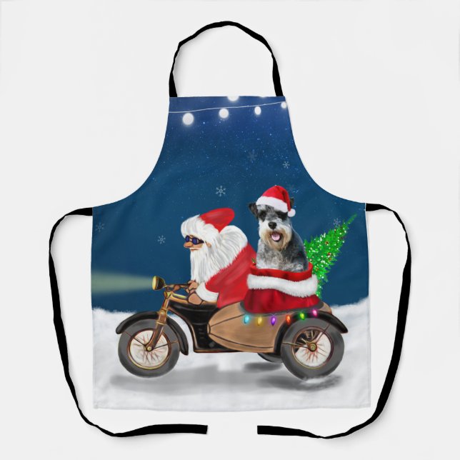 Schnauzer Dog Weihnachtsmann Claus Schürze (Vorderseite)