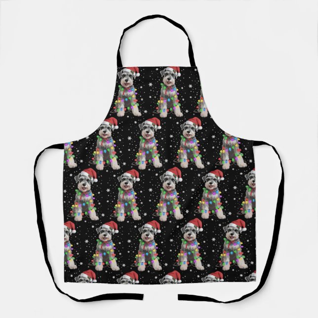 Schnauzer Dogs Tree Christmas Xmas Pet Animal Dog  Schürze (Vorderseite)