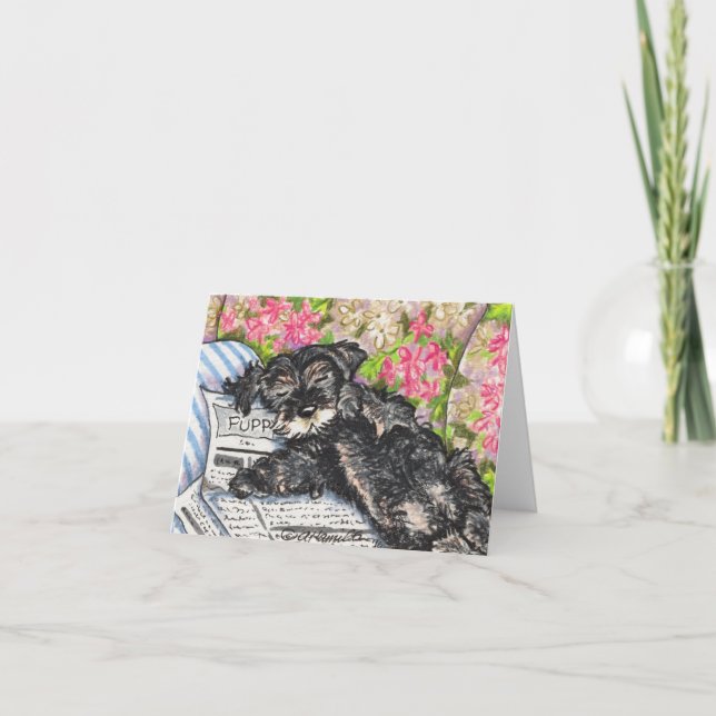 Schnauzer Dreams Print Karte (Vorderseite)