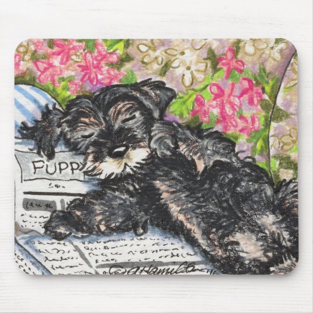 Schnauzer Dreams Print Mousepad (Vorne)