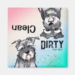 Schnauzer duo Clean Dirty lave-vaisselle Magnet