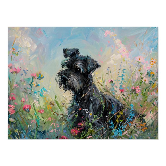 Schnauzer-farbige Wildblumen Poster (Vorderseite)