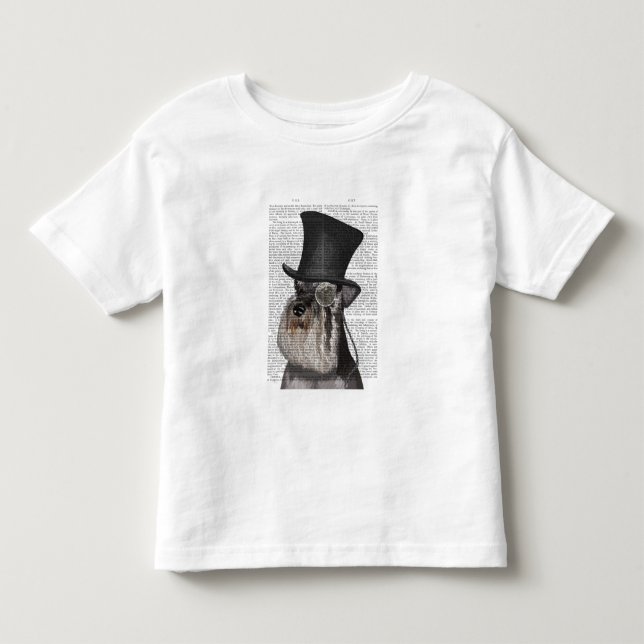Schnauzer, Festhund und Hut Kleinkind T-shirt (Vorderseite)