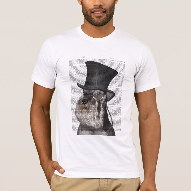Schnauzer, Festhund und Hut T-Shirt (Vorderseite)