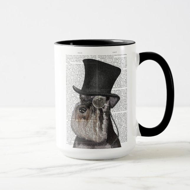 Schnauzer, Festhund und Hut Tasse (Rechts)