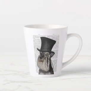 Schnauzer, Förmlicher Hund und Hut Milchtasse
