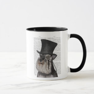 Schnauzer, Förmlicher Hund und Hut Tasse