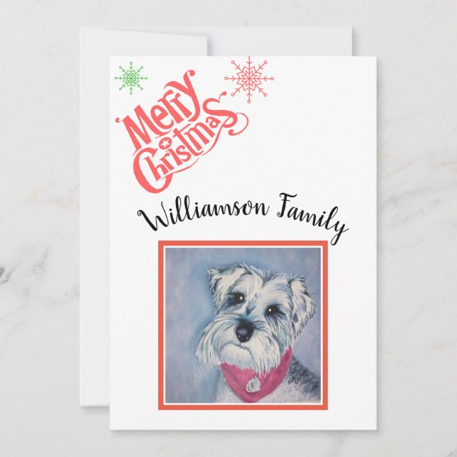 Schnauzer Frohe Weihnachten (Vorderseite)