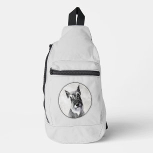 Schnauzer Gemälde Riesig zugeschnitten Original Hu Crossbody Bag