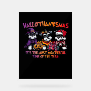 Schnauzer Halloween Erntedank Weihnachtsklassiker Acrylschild
