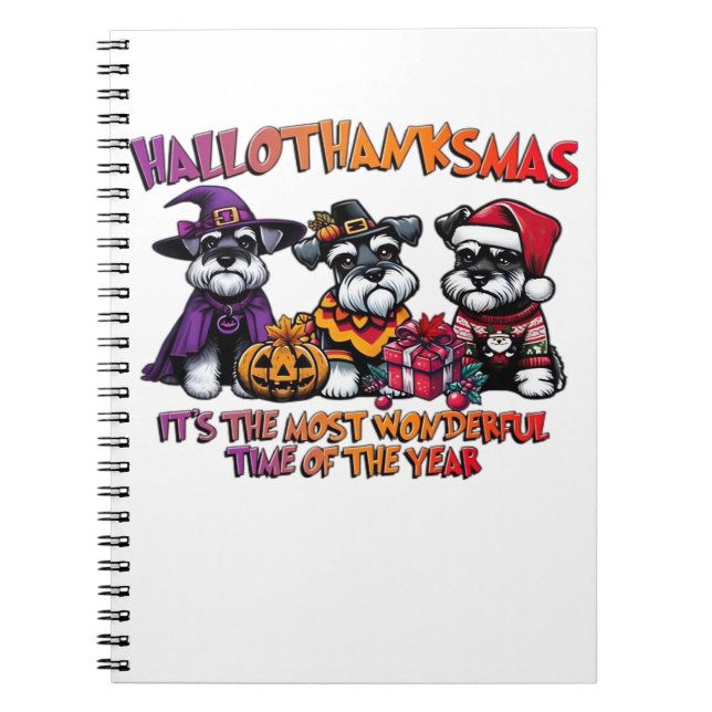 Schnauzer Halloween Erntedank Weihnachtsklassiker Notizblock (Vorderseite)