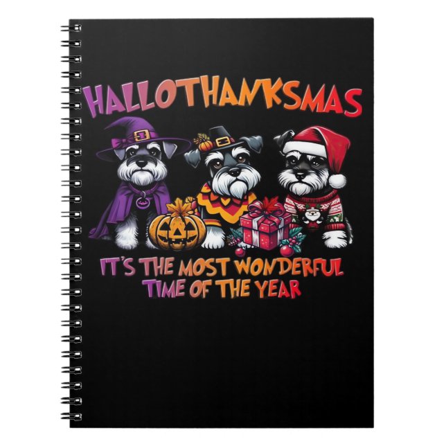 Schnauzer Halloween Erntedank Weihnachtsklassiker Notizblock (Vorderseite)