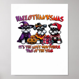 Schnauzer Halloween Erntedank Weihnachtsklassiker Poster