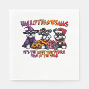 Schnauzer Halloween Erntedank Weihnachtsklassiker Serviette
