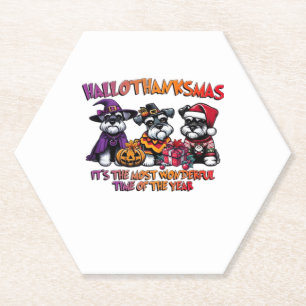 Schnauzer Halloween Erntedank Weihnachtsklassiker Untersetzer