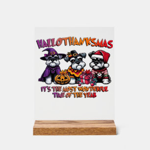 Schnauzer Halloween Erntedankfest Weihnachten Klas Acrylschild