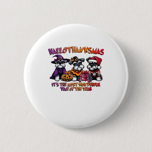 Schnauzer Halloween Erntedankfest Weihnachten Klas Button