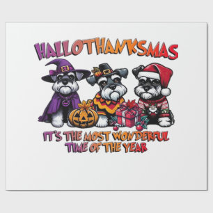 Schnauzer Halloween Erntedankfest Weihnachten Klas Geschenkpapier