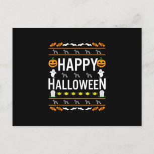 Schnauzer Halloween Lazy Ugly Costume Hund T-Shirt Ankündigungspostkarte