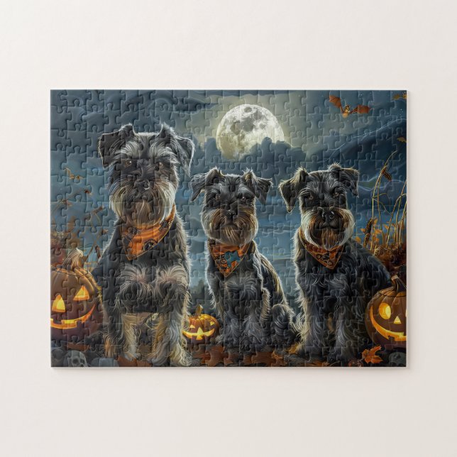 Schnauzer Halloween Spooky (Horizontal)