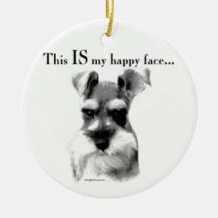 Schnauzer Happy Face Keramik Ornament
